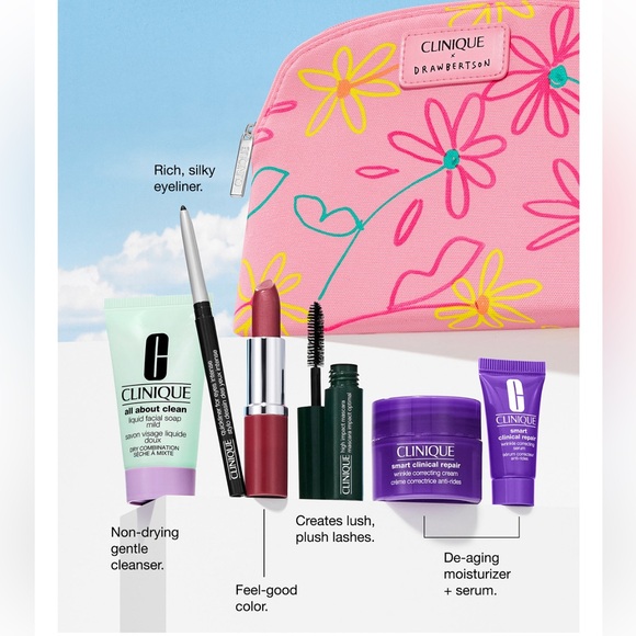 Clinique Makeup Set with Pink Floral Bag - Picture 3 of 5